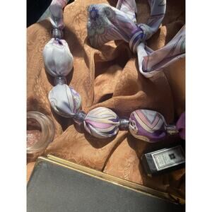 Handmade silk necklace with beads